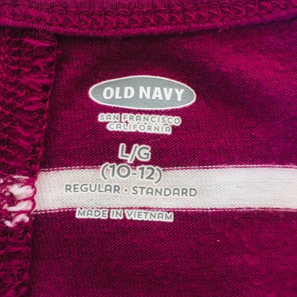 Old Navy Purple Stripes Shirt Long Tank Large Top - Picture 4 of 8